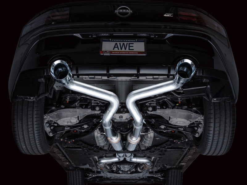 AWE Tuning 2023 Nissan Z RZ34 RWD Track Edition Cat-Back Exhaust System w/ Chrome Silver Tips