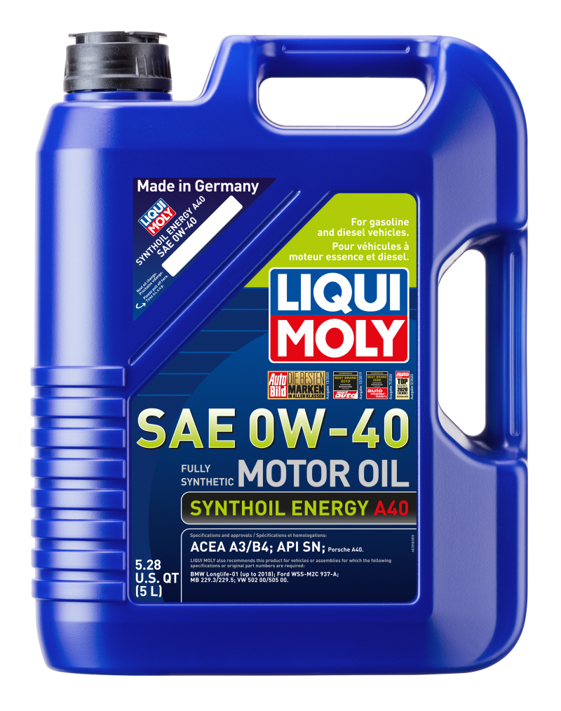 LIQUI MOLY 5L Synthoil Energy A40 Motor Oil SAE 0W40