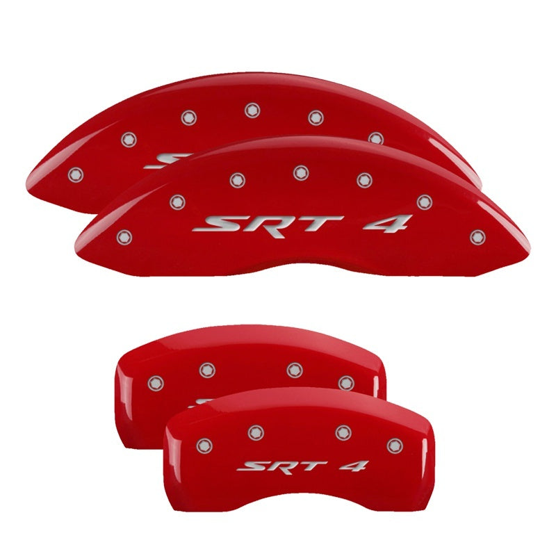 MGP 4 Caliper Covers Engraved Front & Rear C6/Corvette Red finish silver ch