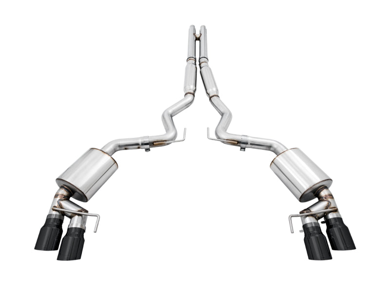 AWE Tuning 2018+ Ford Mustang GT (S550) Cat-Back Exhaust - Touring Edition (Quad Diamond Black Tips)
