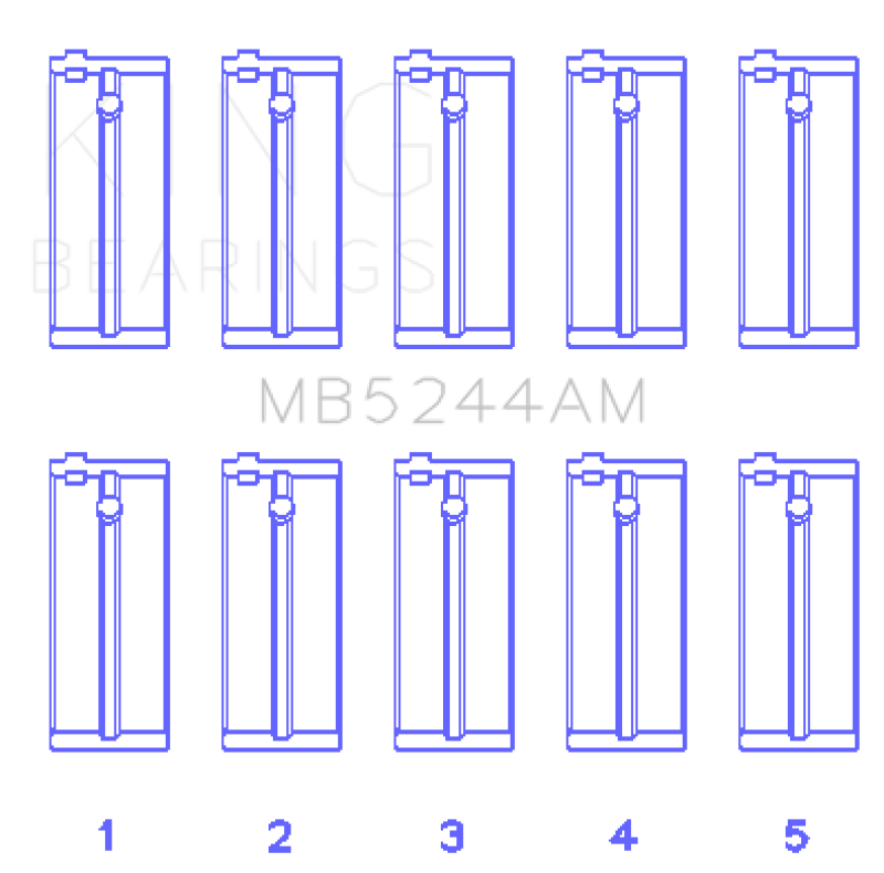 King Honda 91CI/1.5L D15A2/D15A3/D15B1/D15B2/D15B7/D15B8/D15Z1 Main Bearing Set - Size STD