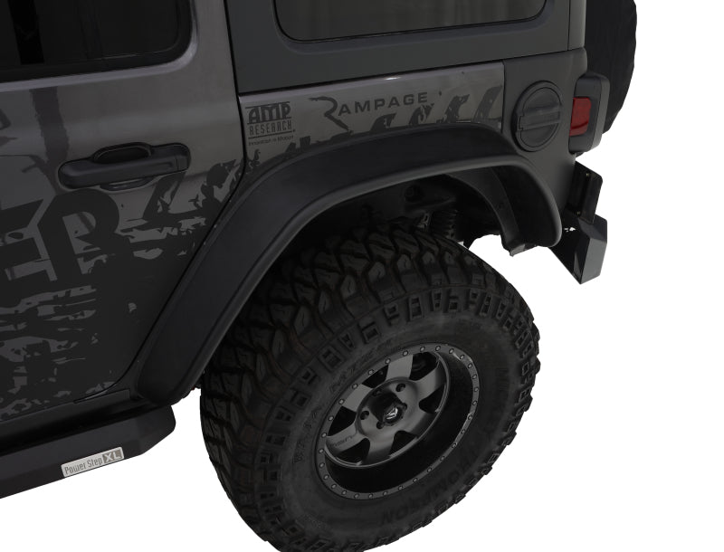 Bushwacker 2018+ Jeep Wrangler (JL) Unlimited Flat Style Flares 4pc - Black